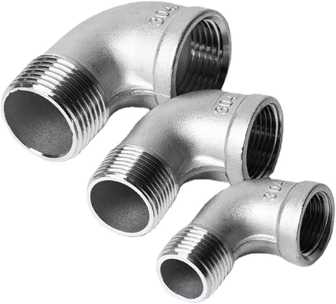 Stainless Steel Elbow 1/8" 1/4" 3/8" 1/2" 3/4" 1" BSP Female To Male Thread 304 Stainless Steel 90 Degree Elbow Pipe Fitting Connector Coupler Adapter(1-1/4")