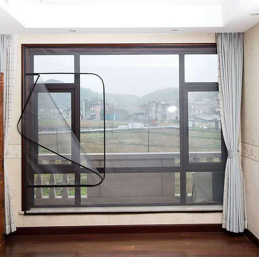 Yuly Cat Protection Window Mesh,Self-Adhesive Window Safety Net, Fly Screen Anti-Mosquito Insect Netting for Balcony Kitchen, Window Screen Mesh with Zipper-100x120cm โ image 1