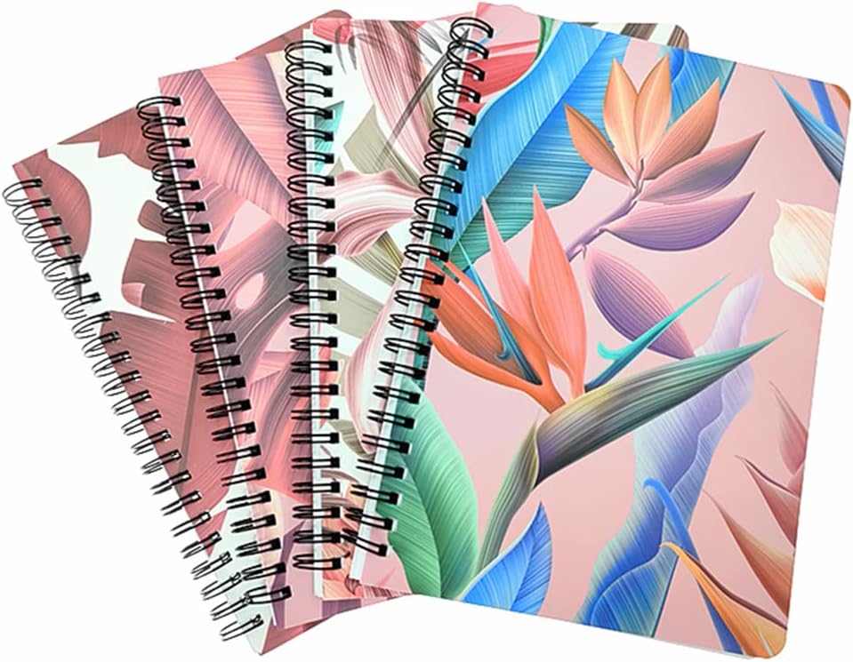 ALIMITOPIA Spiral Notebook Journal,Wirebound Ruled Sketch Book NotePad Diary Memo Planner,A5 Size(8.3X5.7) & 80 sheets (4pcs with Monstera Patterns) image 5