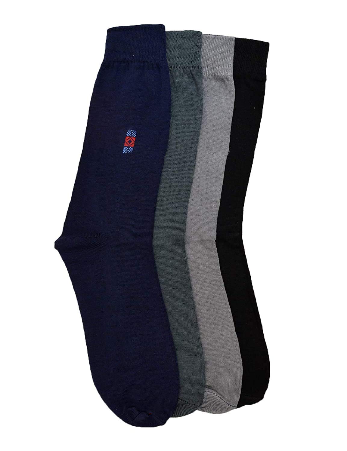 tendsy Men's and Boy's Premium Full Length Socks, Mid Calf Length Socks, Formal Socks, Office Socks (Pack of 4 Pairs, Multicolor and Mix Designs)-picture-15