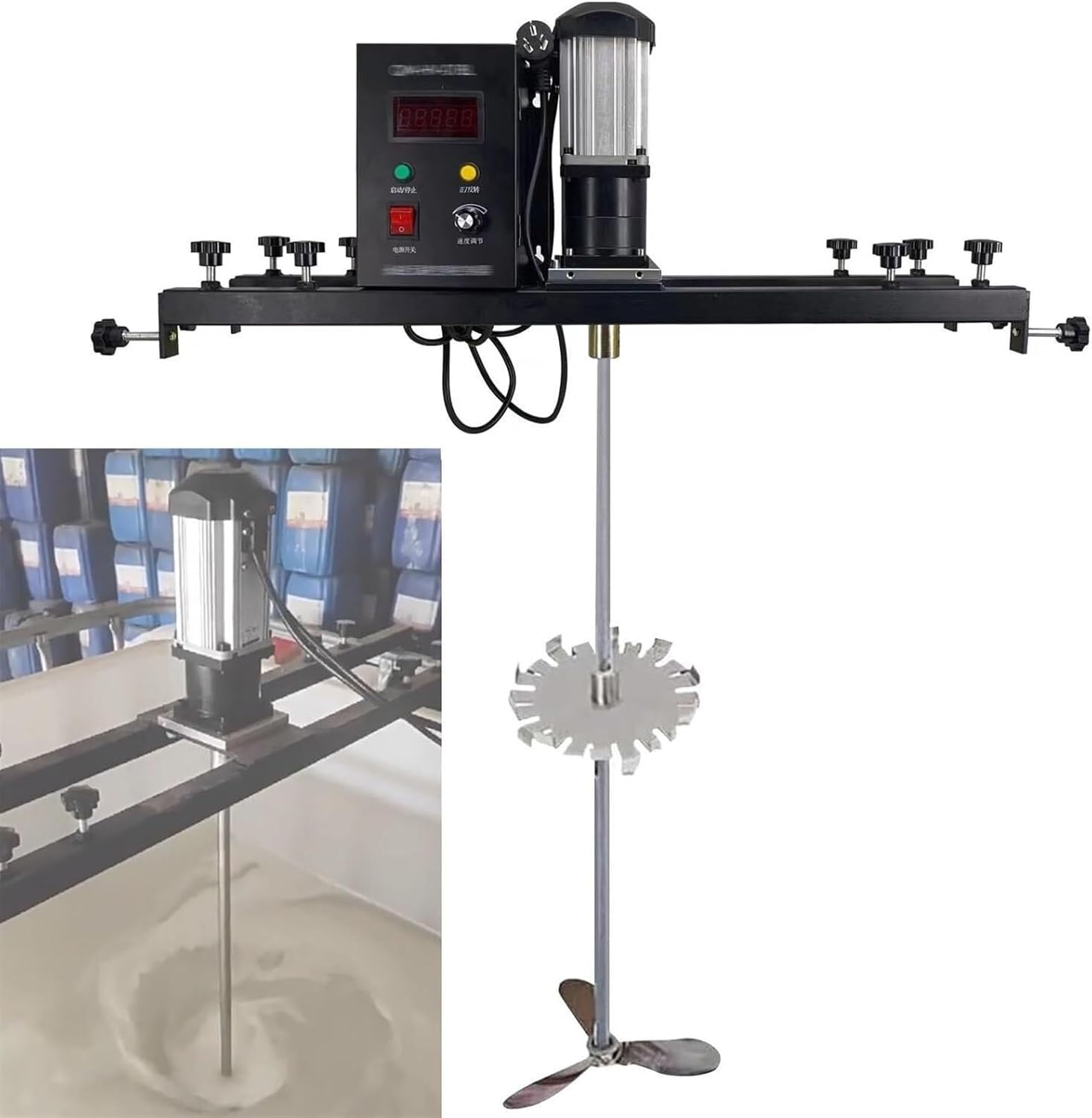 IBC Air Agitator, Electric Tank Mixer Machine, 0-1000rpm, Mixer with Support Hanger, Paint Stirring Machine, Bracket Air Agitator Paint Mix Tool