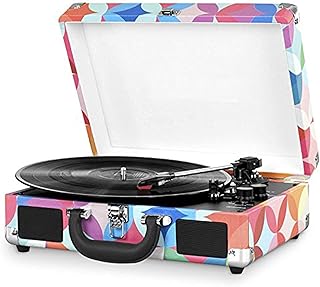 Turntable Record Player 3 Speeds Belt Drive With Built-in Stereo Speakers, Supports USB/RCA Output/3.5 Mm Headphone Jack,Suitcase Design
