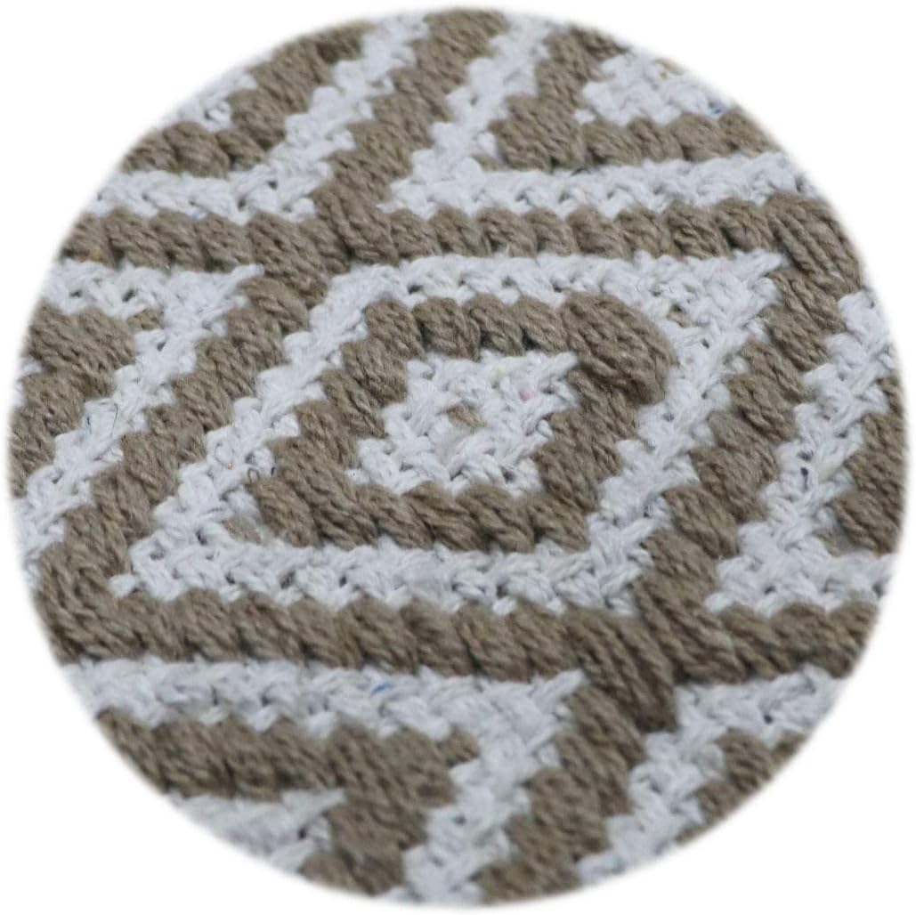 The Home Talk Cotton Area Rug | Carpets Suitable for Living Room, Bedroom, Dining Room, Home Décor | Handcrafted Traditional Rugs | Non-Skid | Diamond Contemporary | 28’’ x 56’’ | Beige