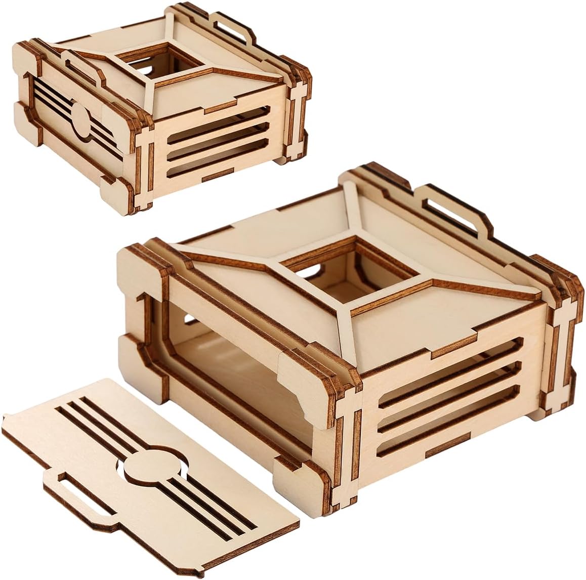 Wooden Dice Jail with Striped Bars, Prison Box for Bad Dice, D&D Striped Cage for RPG Accessories, Tabletop Gaming Dice Box, DND Gifts for Fantasy Gamer Fans