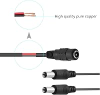 GINTOOYUN 2 db 5.5 x 2.1 mm DC Tápkábel Elosztóval - Biztonsági Kamerákhoz, Megfigyelő Rendszerekhez, DVR-hez és Egyéb Eszközökhöz 6