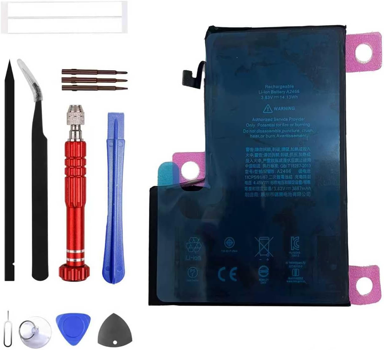 A2466 Battery Rechargeable for iPhone 12 Pro Max Model A2410 A2411 A2412 A2342 with Tools
