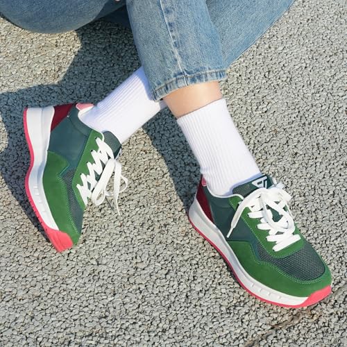 JABASIC Women Fashion Sneakers Breathable Lace-Up Tennis Running Shoes Comfortable Walking Shoes2