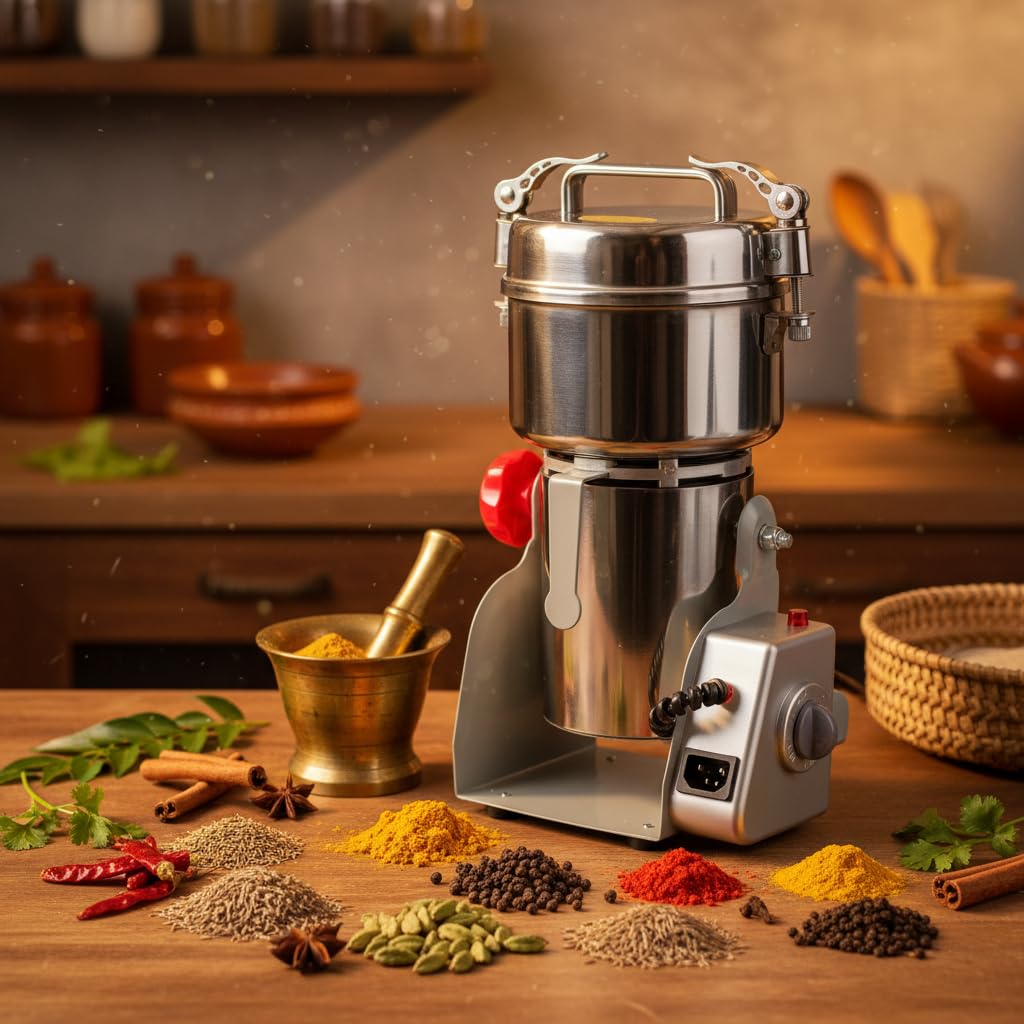 Elektrische Getreidemühle 800 g 3000W – Kaffeemühle Gewürzmühle Edelstahl 28.000 U/min, Profi Zerkleinerer für Körner, Kräuter & Gewürze