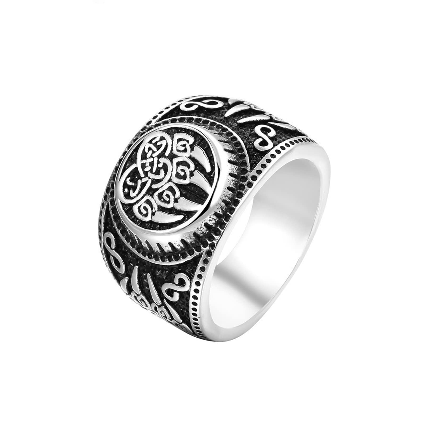 Norse Mythology Viking Bear Paw Titanium Steel Men's Rings Punk Hip Hop Rock for Man Boyfriend Jewelry Creativity Gift