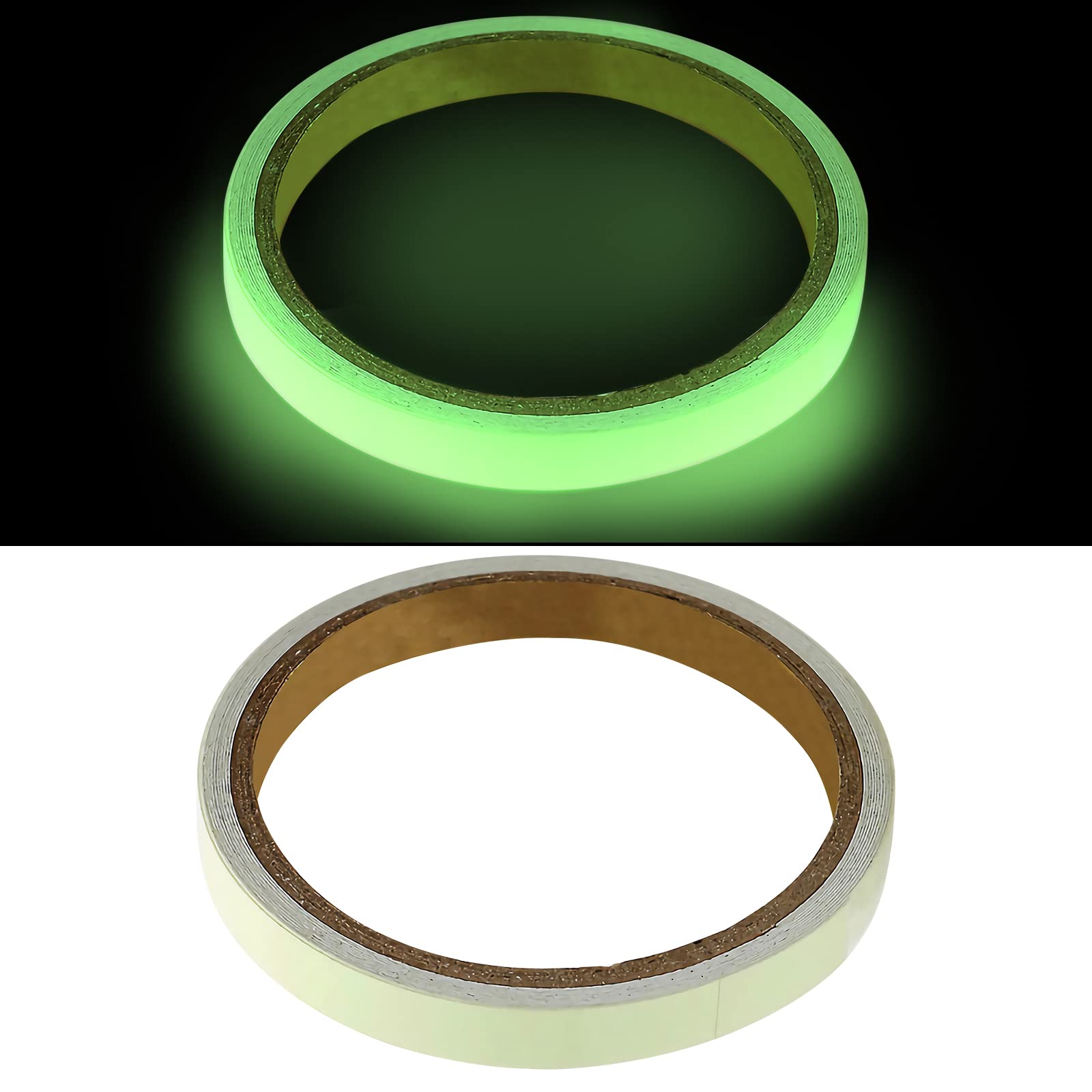 Glow in The Dark Tape, Ubitree Luminous Tape Sticker Green Fluorescent Spike Sticker, High Luminance Glow Removable Waterproof Continuous Luminous Tape for Stage Party Wall Step Emergency Exit