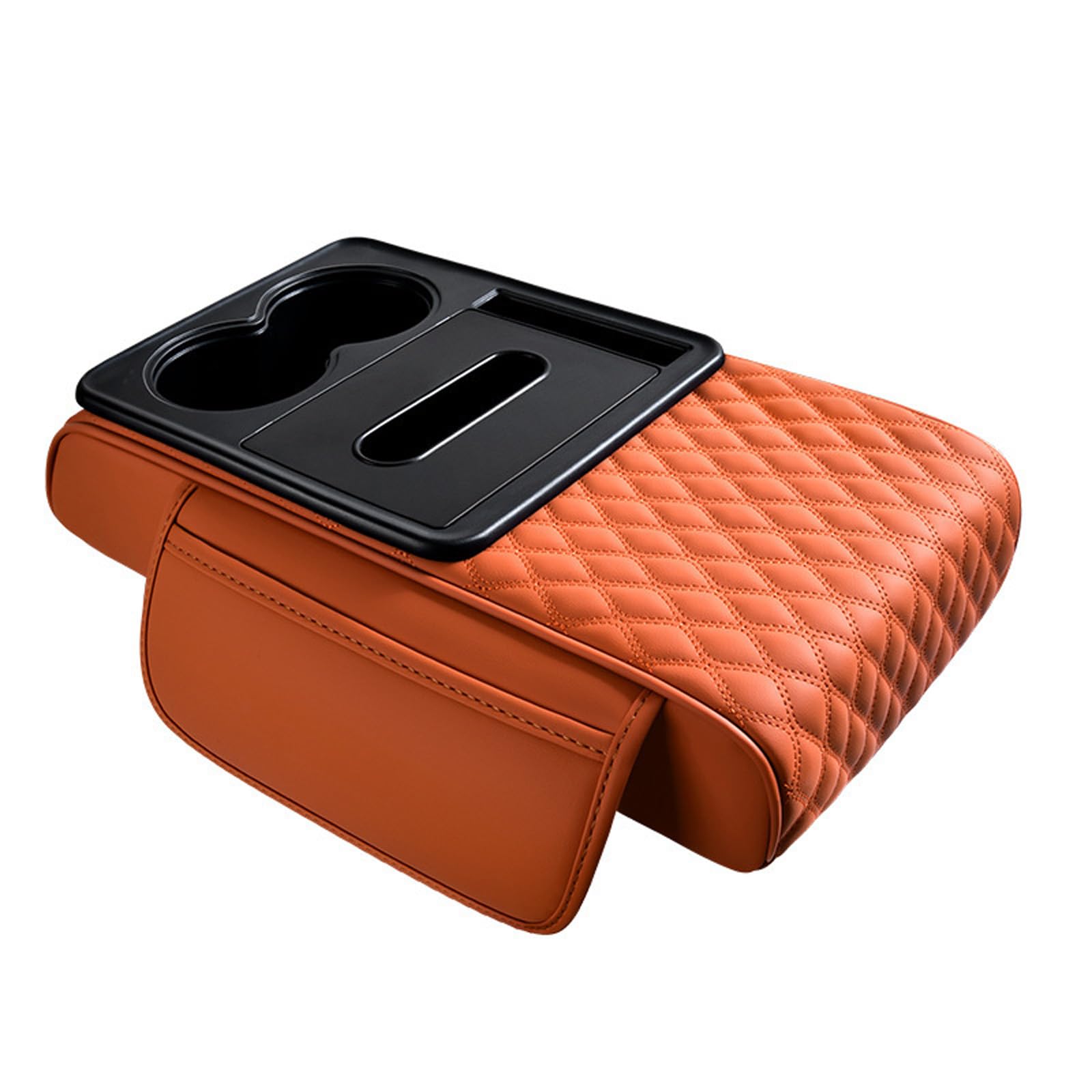 Shurhome Spacious Leather Armrest Storage Box Organizers with Pillow Cushion Suitable for Vehicle Provide Extra Storage & Comfort Car Center Console Organizers