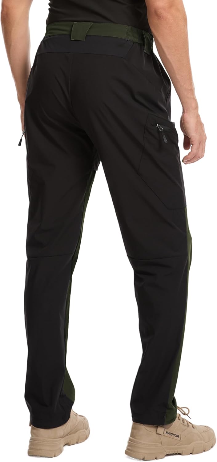 NATUVENIX Water Resistant Mens Hiking Pants Lightweight Stretch Travel Fishing Pants Men Quick Dry Outdoor Work Cargo Pants