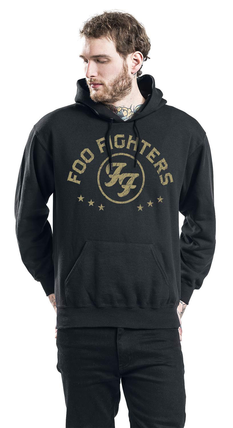 HeyRusty FOO Fighters Arched Star, Hooded Sweatshirt, Schwarz