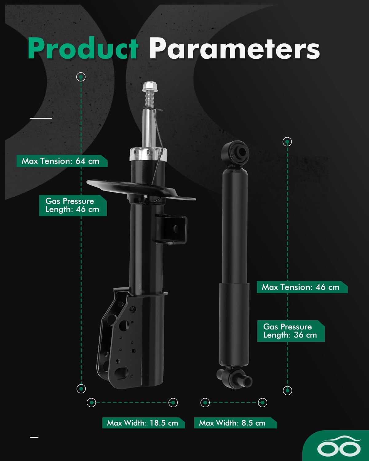 Front Struts & Rear Shock Absorbers, SCITOO Shocks Absorbers Assemblies Kit fit for Auto Shocks 2008-2012 for Buick Enclave,2009 2010 2011 2012 for Chevy Traverse,2007-2010 2011 for GMC Acadia