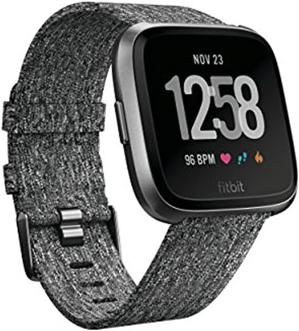 Versa Special Edition Smart Watch, Charcoal Woven, One Size (S & L Bands Included)