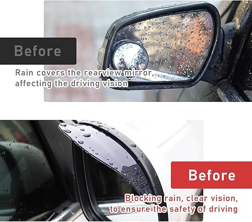 Miniatura 6 de Ziciner 2 piezas de visera de lluvia para cejas, impermeable, protector de espejo retrovisor lateral automático, cubierta de espejo de visión de