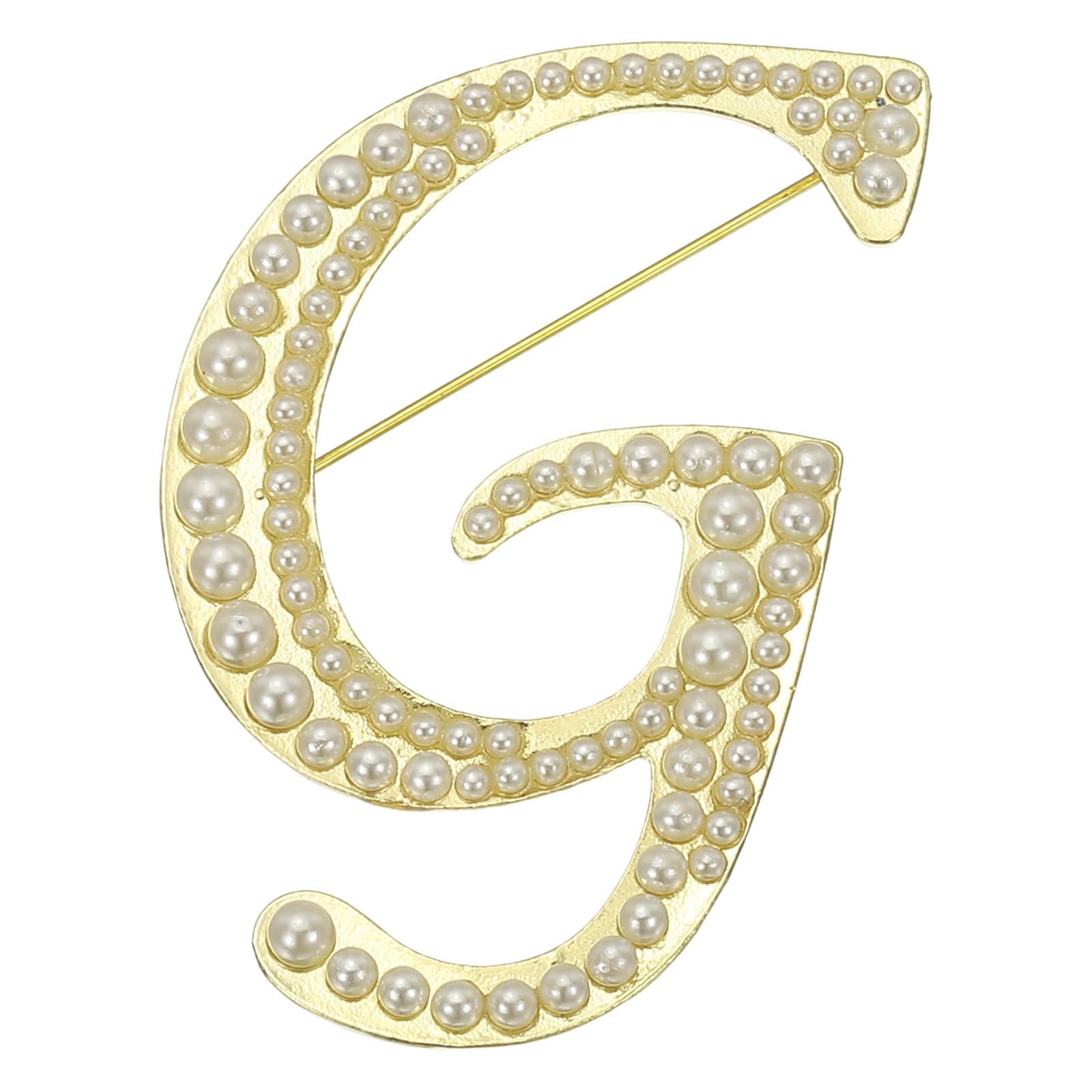 PATIKIL Letter Brooch Pins, Pearl Initial Alphabet Letter Lapel Badges Pin for Women Men Girl Wife Suits Clothes Dress Bouquet Coat Hat Bag Craft Party