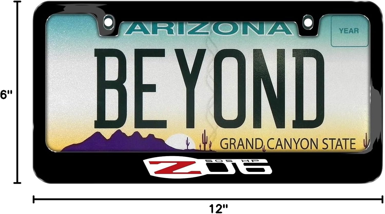 iPick Image Made for Chevrolet Corvette C6 Z06 Black Metal License Plate Frame