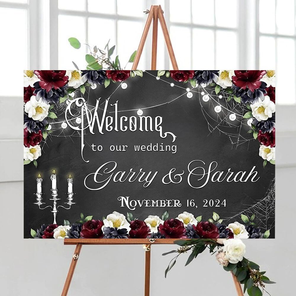 Personalized Til Death Do Us Part Welcome Sign, Custom Halloween Wedding Decorations