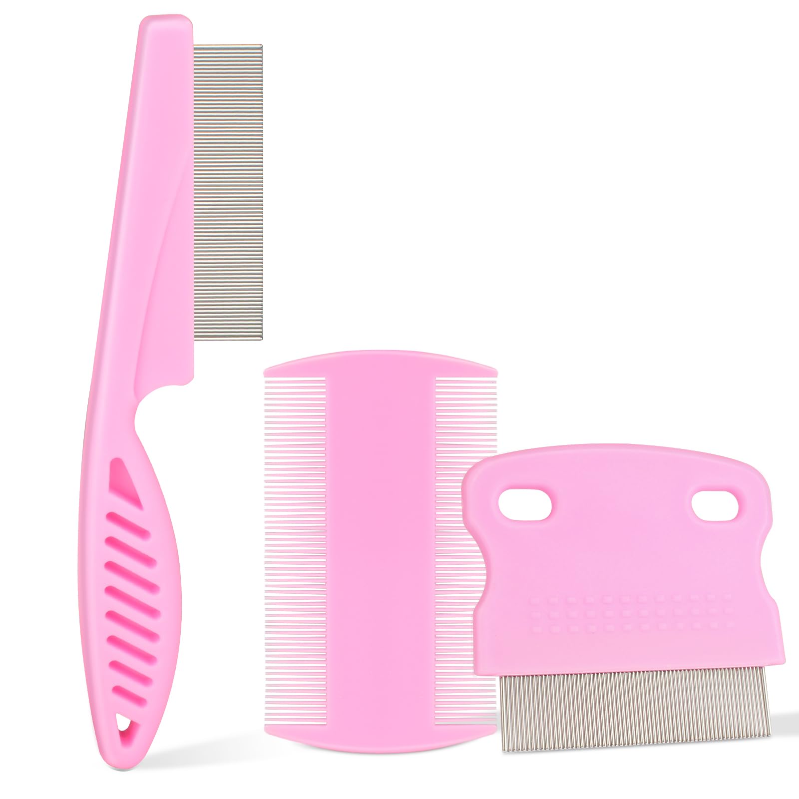 Jegtew 3-Pack Plastic Flea Comb