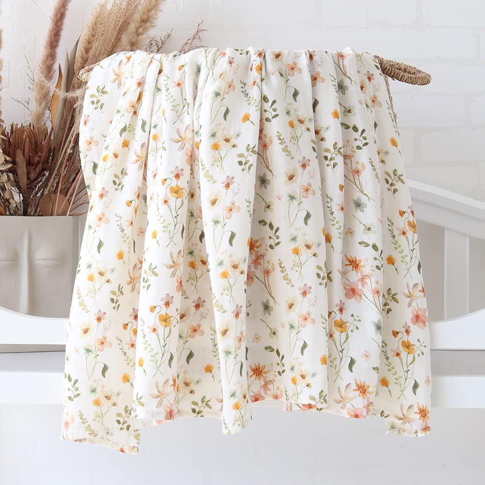 Lebze LifeTree Copertine in Mussola, Morbido Copertina Mussole Neonato, Cotone Bambù 120cm x 120cm Unisex Panno di Copertura, Regalo Perfetto per il Bambino