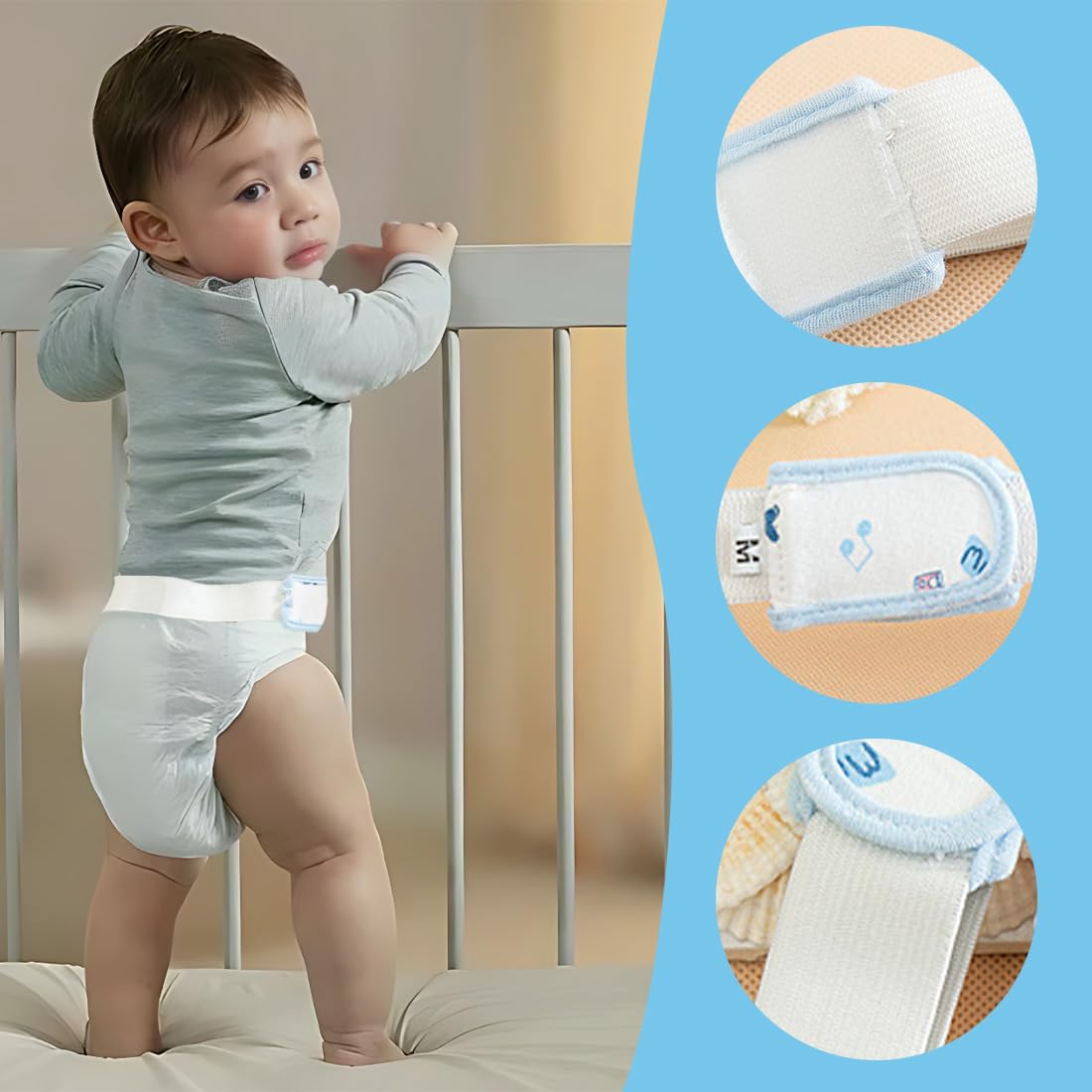 Cintura Per Pannolini Bambino Di Pancia Del Gas 3Pcs Morsetti Di Fissaggio
