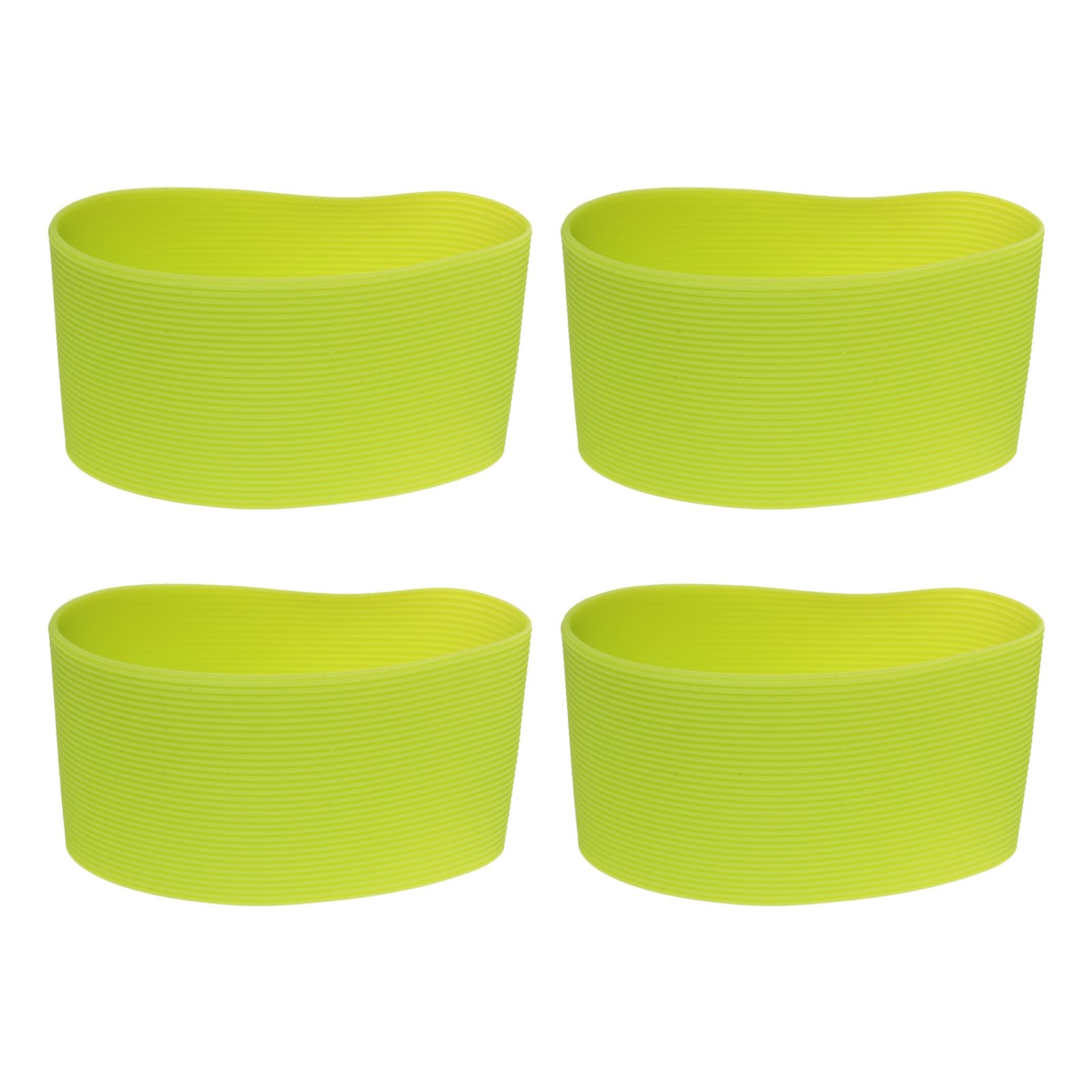 uxcell 4Pcs Coffee Cup Sleeve, Silicone Cup Sleeve Non-slip Glass Water Bottle Mug Sleeves Green
