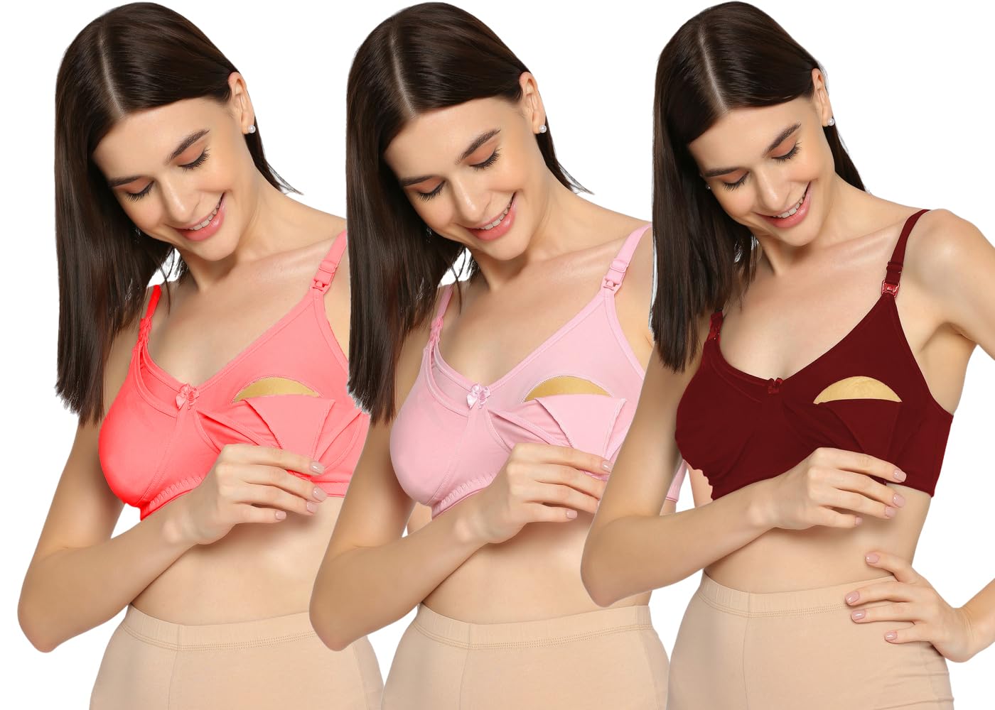 Women's Cotton Lycra Full Cup Non-Wired & Non-Padded Feeding Bra | Nursing Bra | Maternity Bra