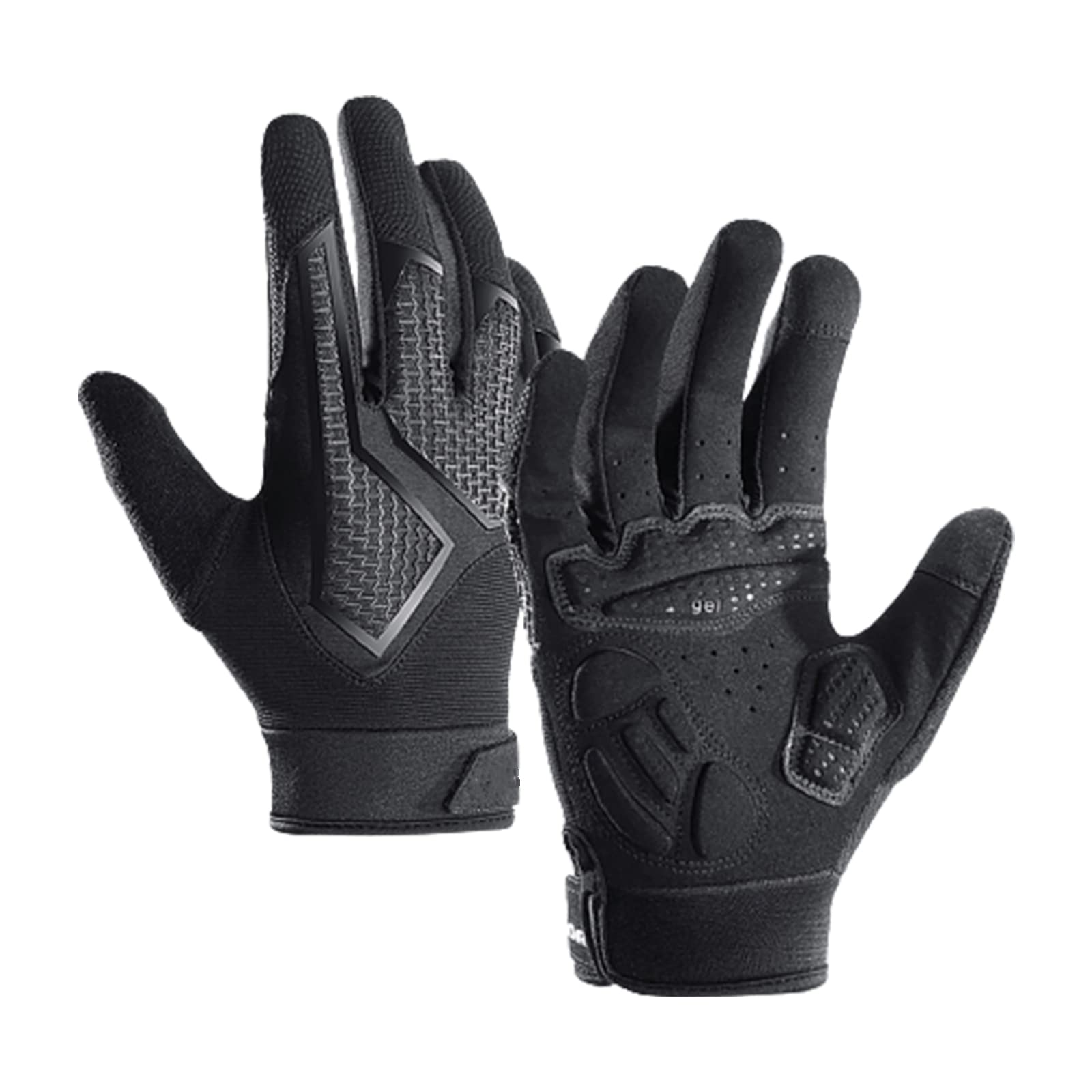 Guantes de Ciclismo de Dedo Largo de Invierno Guantes de Pantalla Táctil Forro a Prueba de Viento Ciclismo MTB Antideslizante Guantes Acolchados Que Absorben Los Golpes
