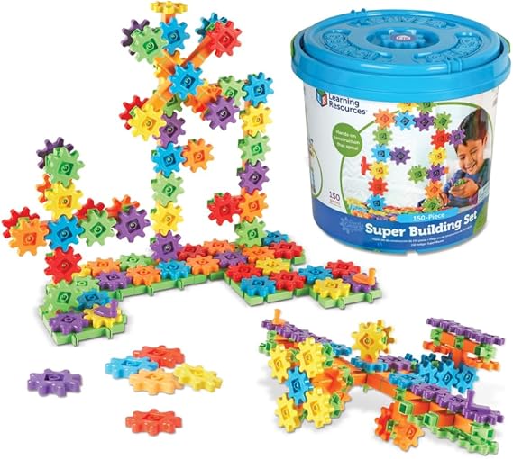 Learning Resources Gears Gears Gears Super Building Toy Set - Building Toys, STEM Activities, Fine Motor Skills, Toddler Engineers Kit, Construction Bots, Kindergarten Science, Gifts for Kids