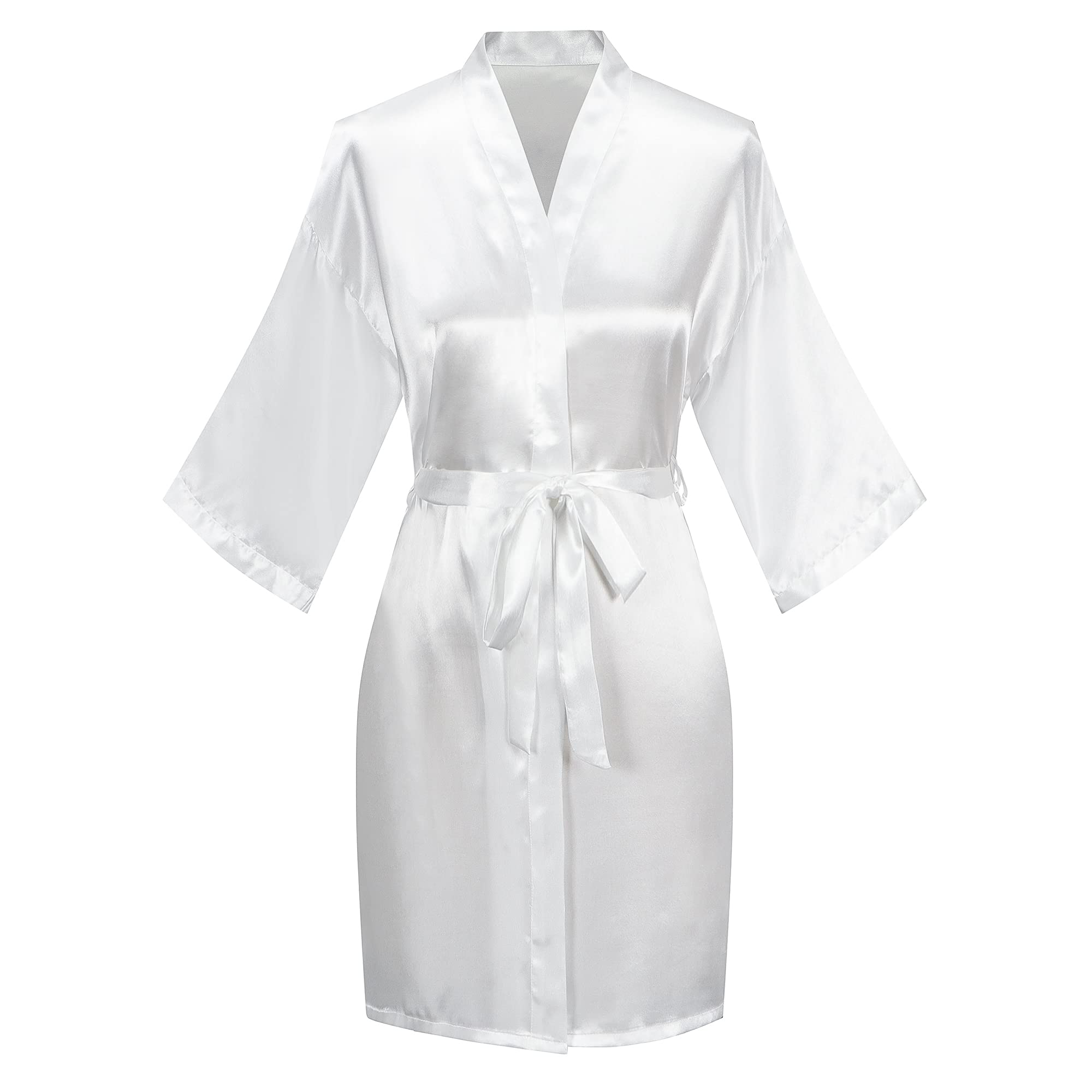Bata de baño de 6 piezas para novia y dama de honor con diamantes de imitación, vestido tipo kimono