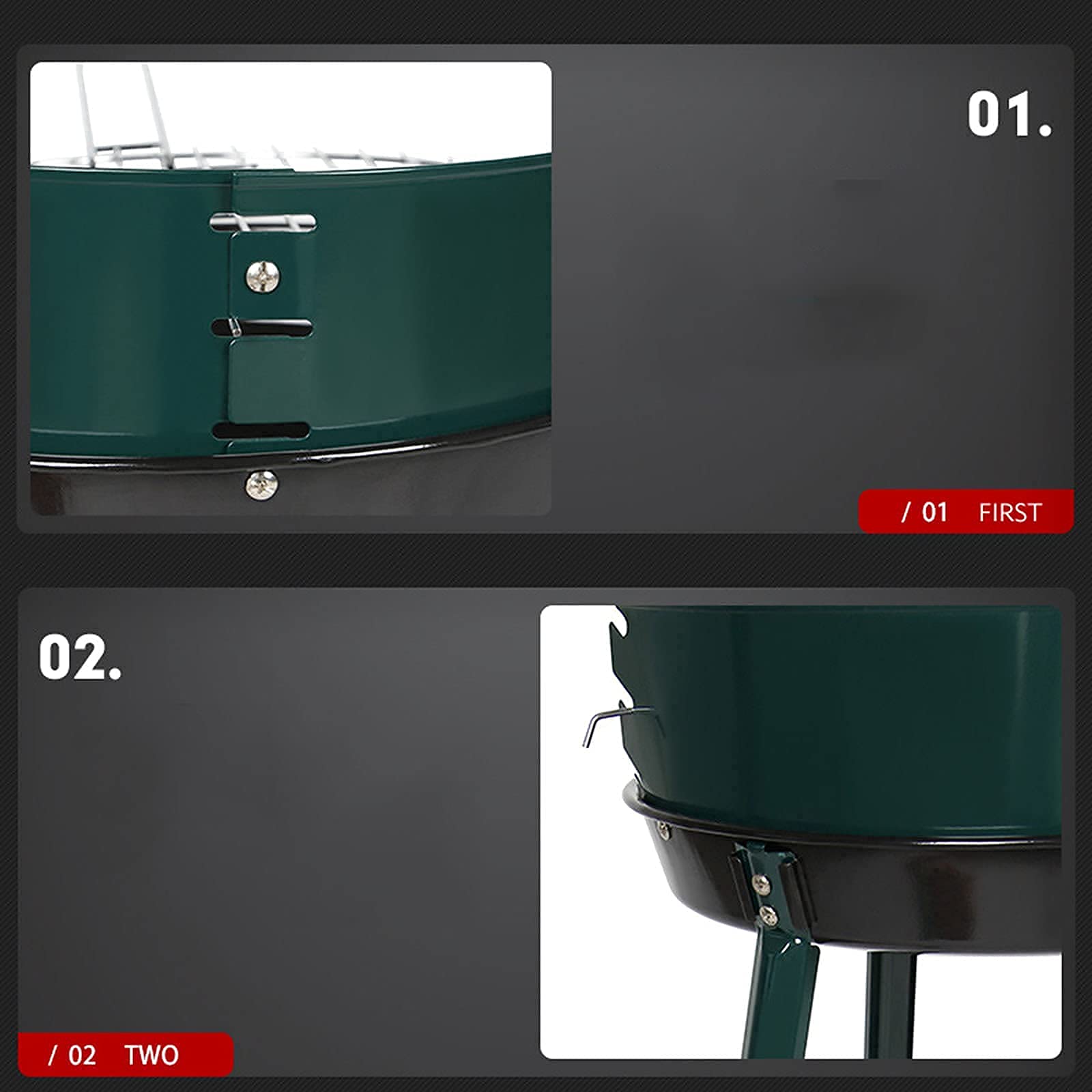 Griglia per barbecue all'aperto per braciere, griglia per barbecue per braciere BBQ portatile per picnic con reticolo di cottura Griglia per barbecue in acciaio inossidabile con supporto, pieghevole
