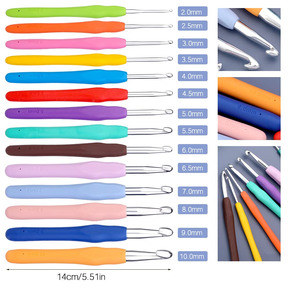 Set Uncinetti HERKINDNESS 8 Pezzi - Ergonomici, Silicone, Per Principianti E Amigurumi - Foto 6