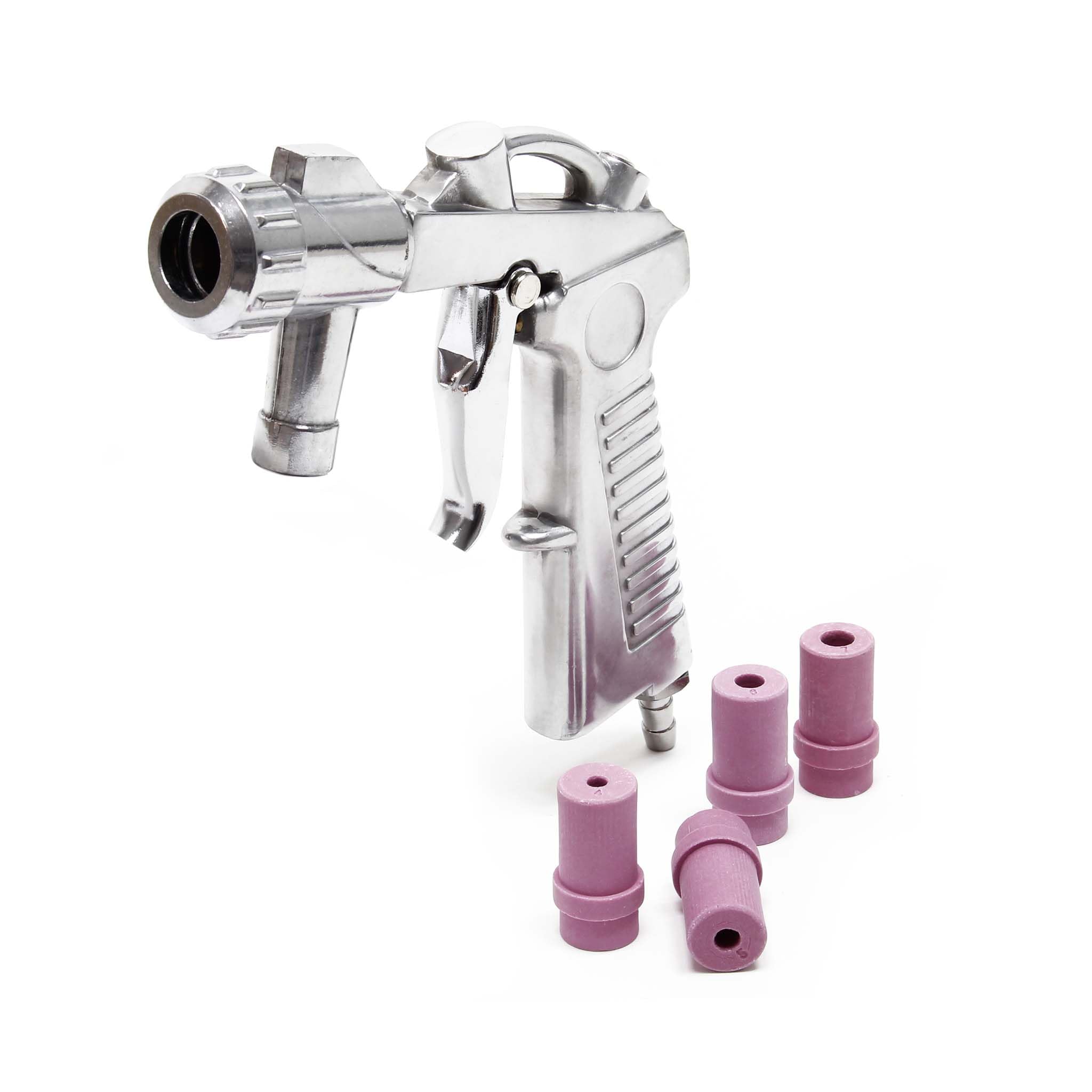 Wiltec Pistola sabbiatrice con 4 ugelli 4/​5/​6/​7mm, 2-​8 bar, per sabbiatura ad aria compressa