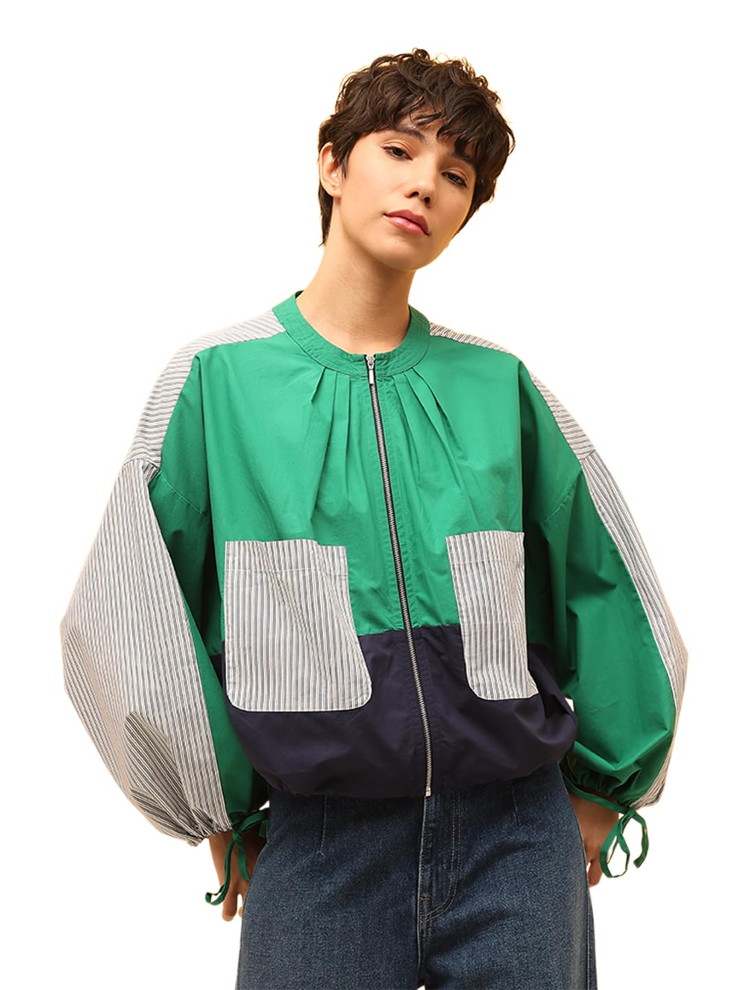 only Women Colourblocked Bomber Jacket-picture-45