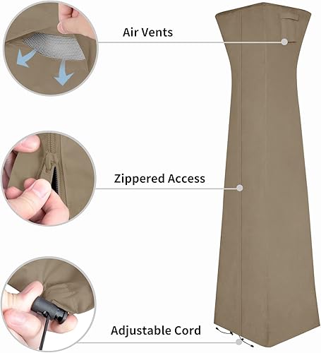 Miniatura 4 de Easy-Going Funda para calentador de patio con cremallera y bolsa de almacenamiento, impermeable, resistente al polvo, resistente a los rayos UV,