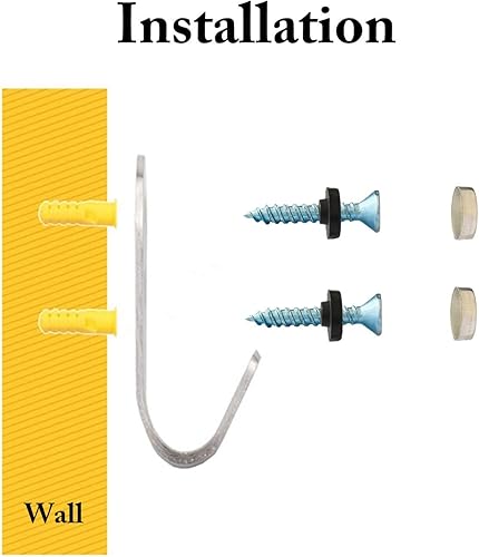 Miniatura 5 de Ganchos de pared resistentes, paquete de 8 ganchos individuales de acero inoxidable cepillado, ganchos pequeños en J para colgar ropa, chaquetas,