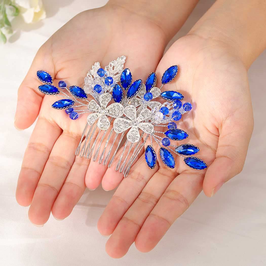 Yazilind Tiara - Corona di Cristallo con Fiore Rosso, Principessa