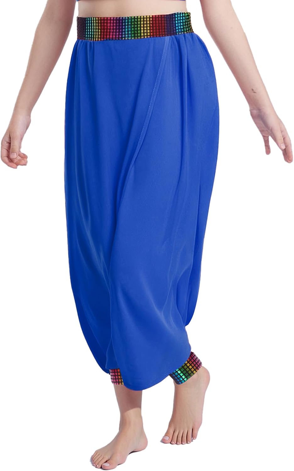 Linjinx Kids Girls Harem Pants Chiffon Bloomers Classical Dance Arabic Belly Dance Trousers Competition Dancewear