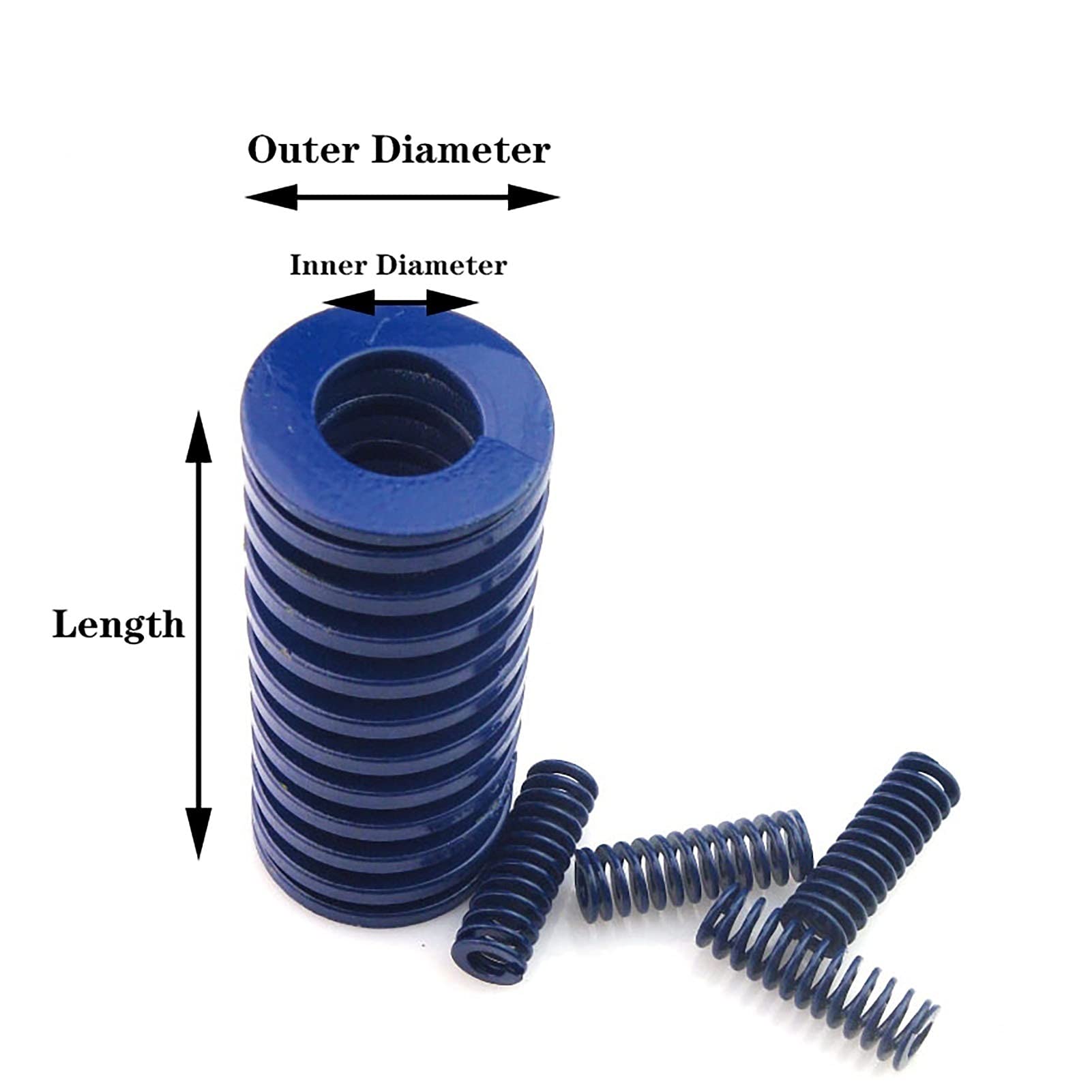Buffer Compression Blue Heated Bed Springs, 10mm Outer Diameter, 20-100mm Length, 3D Printer Die Spring, TL 10 * 5*L, Blue Spiral Loaded (Size : 1pcs, Style : 65mm)