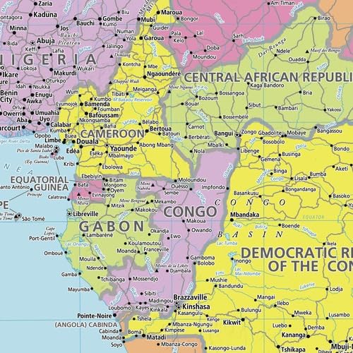 MapSherpa: Africa Political Wall Map - 24 x 25 inch Poster - Front Lamination - Thumbnail 2