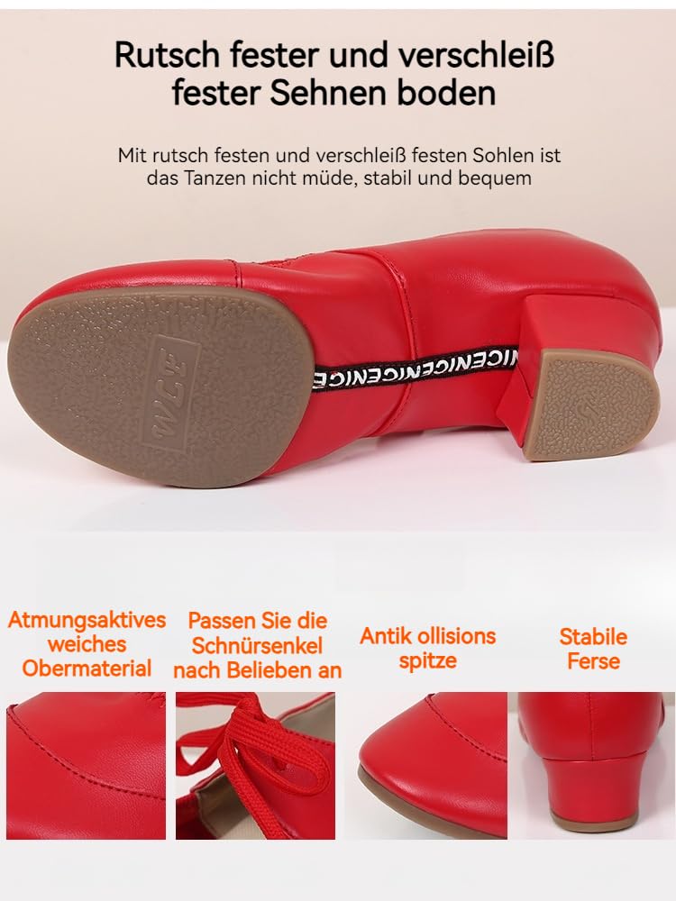 Tanzschuhe Standard Und Latein Damen - Fersen Geschlossene Zehen Salsa Party Ballsaal Jazz, 5cm Mittlerer Absatz