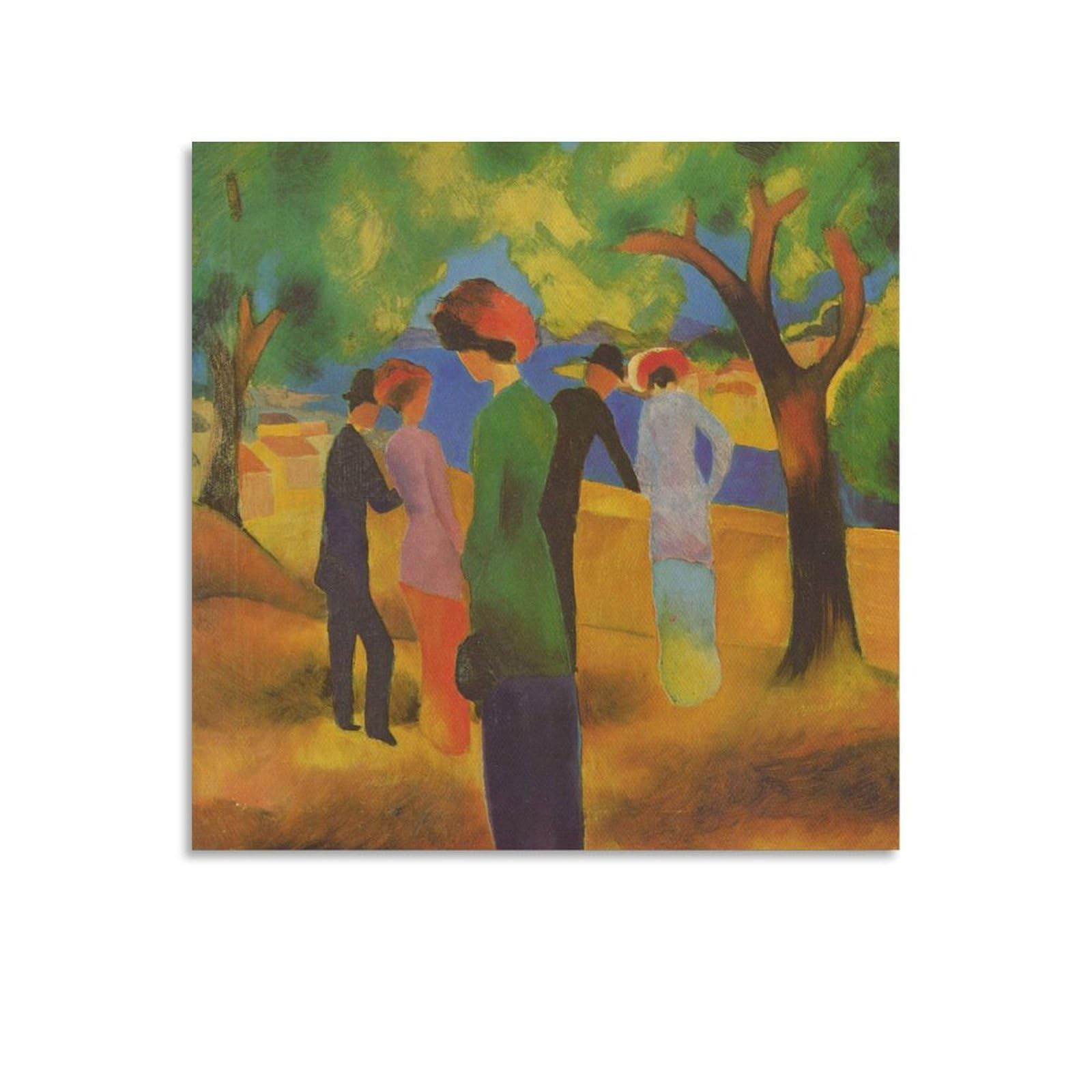 Amazon.co.jp: August Mackeアウグスト・マッケ抽象絵画《緑の上着の