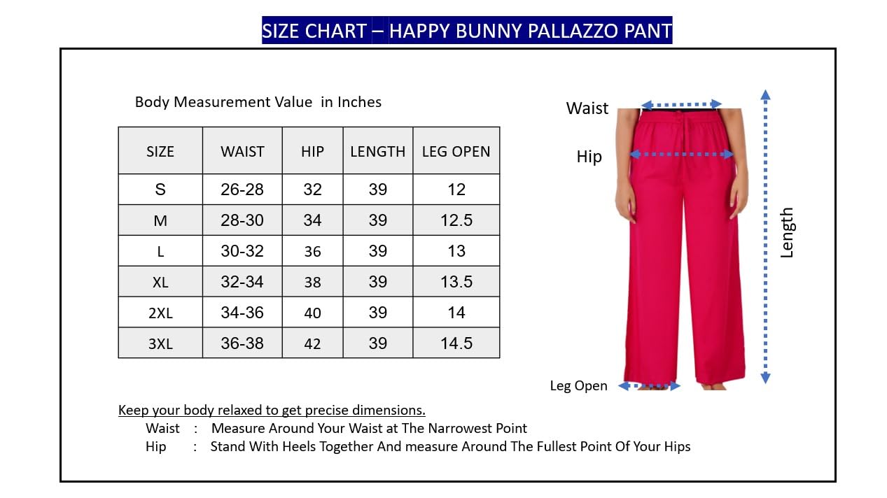 Happy Bunny Elegante pantalón Palazzo de rayón fluido para mujer, cintura elástica cómoda, ajuste regular, longitud completa con bolsillo lateral, ideal para oficina, fiesta y actividades al aire