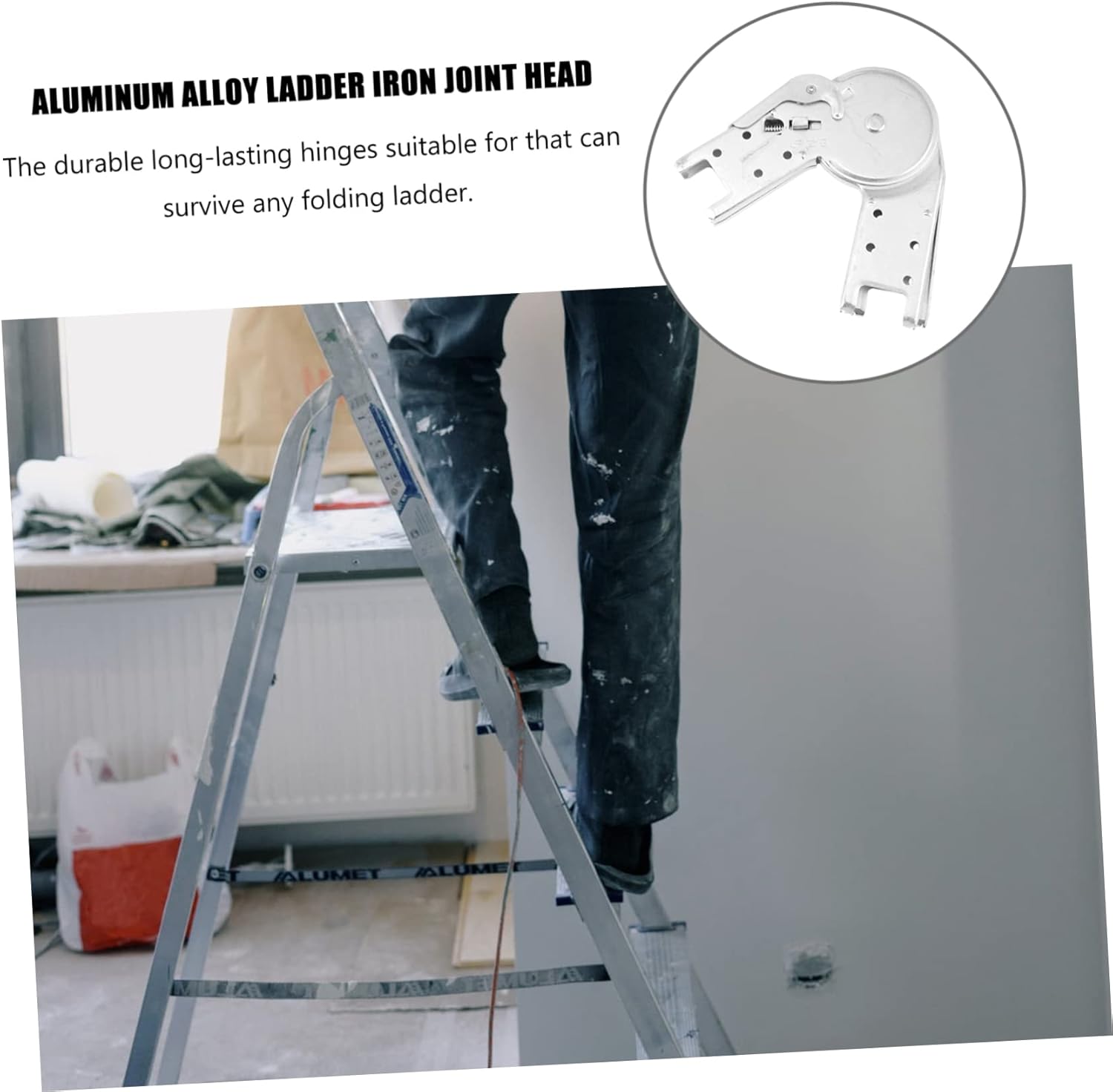 1Pc Aluminum Alloy Folding Ladder Hinge for Step and Herringbone Ladders Folding Ladder Bracket Accessory Easy to Install Folding Ladder Part for Home and Construction Use