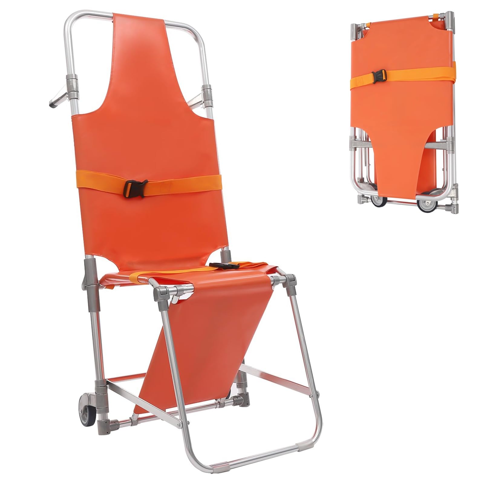 Sollevatore portatile per scale con ruote per evacuazione di emergenza, design pieghevole, supporta fino a 159 kg