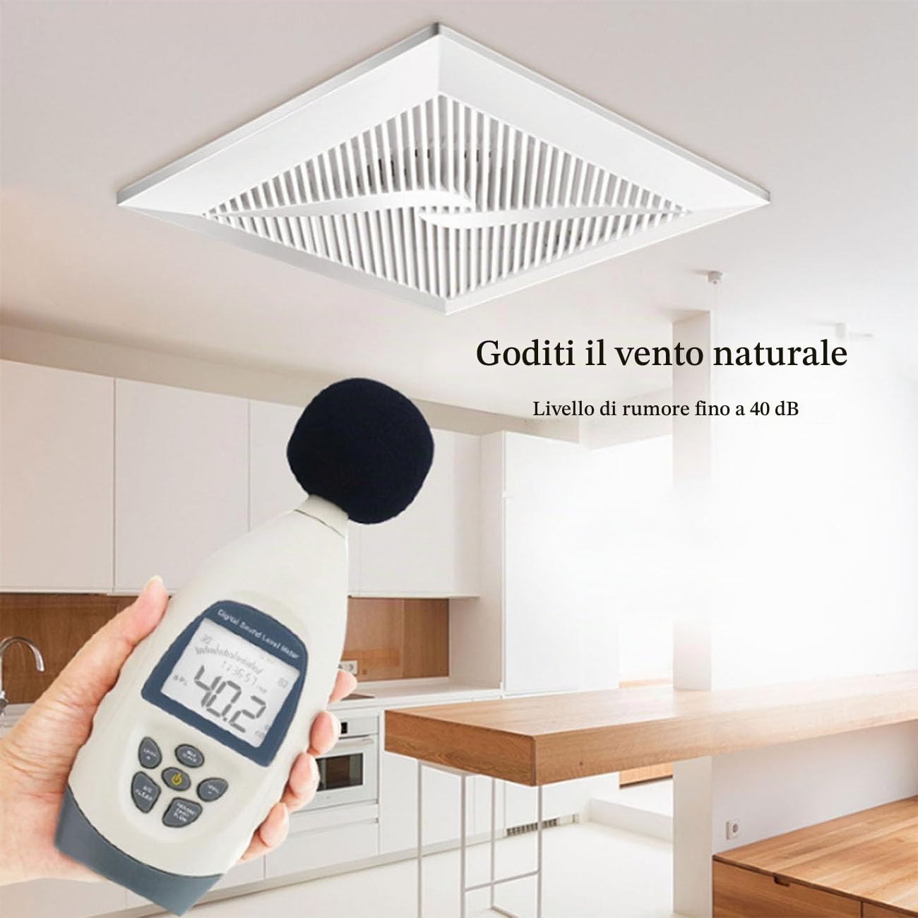 ICEMOB Aspiratore Bagno con Valvola di Ritegno,Ventola Aspirazione Soffitto 220 M³/H,Estrattore Aria Silenzioso per Toilette,Cantina,Cucina,Pannello Ignifugo in ABS,12 Inches