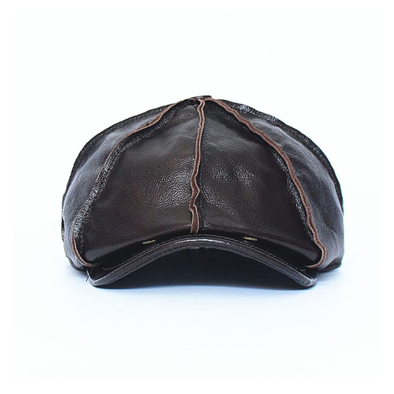 Newsboy Cap Mens Beret Prawdziwej Skóry Brown Vintage Jesień Winter Czapki dla mężczyzn Akcesoria