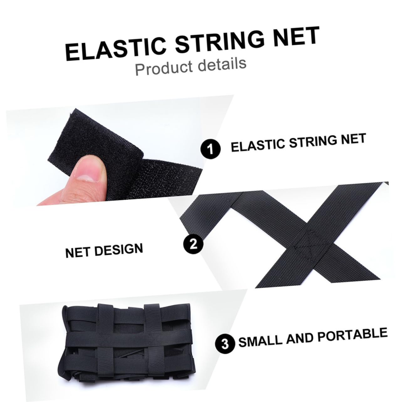 Alipis Filet de Toit pour Véhicule en Nylon Noir 2 Pièces 8 Compartiments
