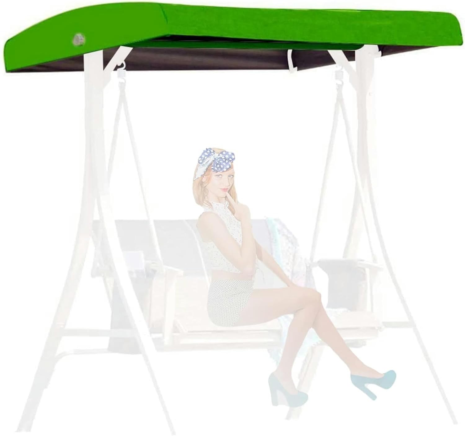 Replacement Canopy for Swing, 191x120x18/23 cm Outdoor Swing Canopy Replacement Top Cover 3 Seater Waterproof Top Cover for Patio Swing Garden Swing Outdoor,Beige*1